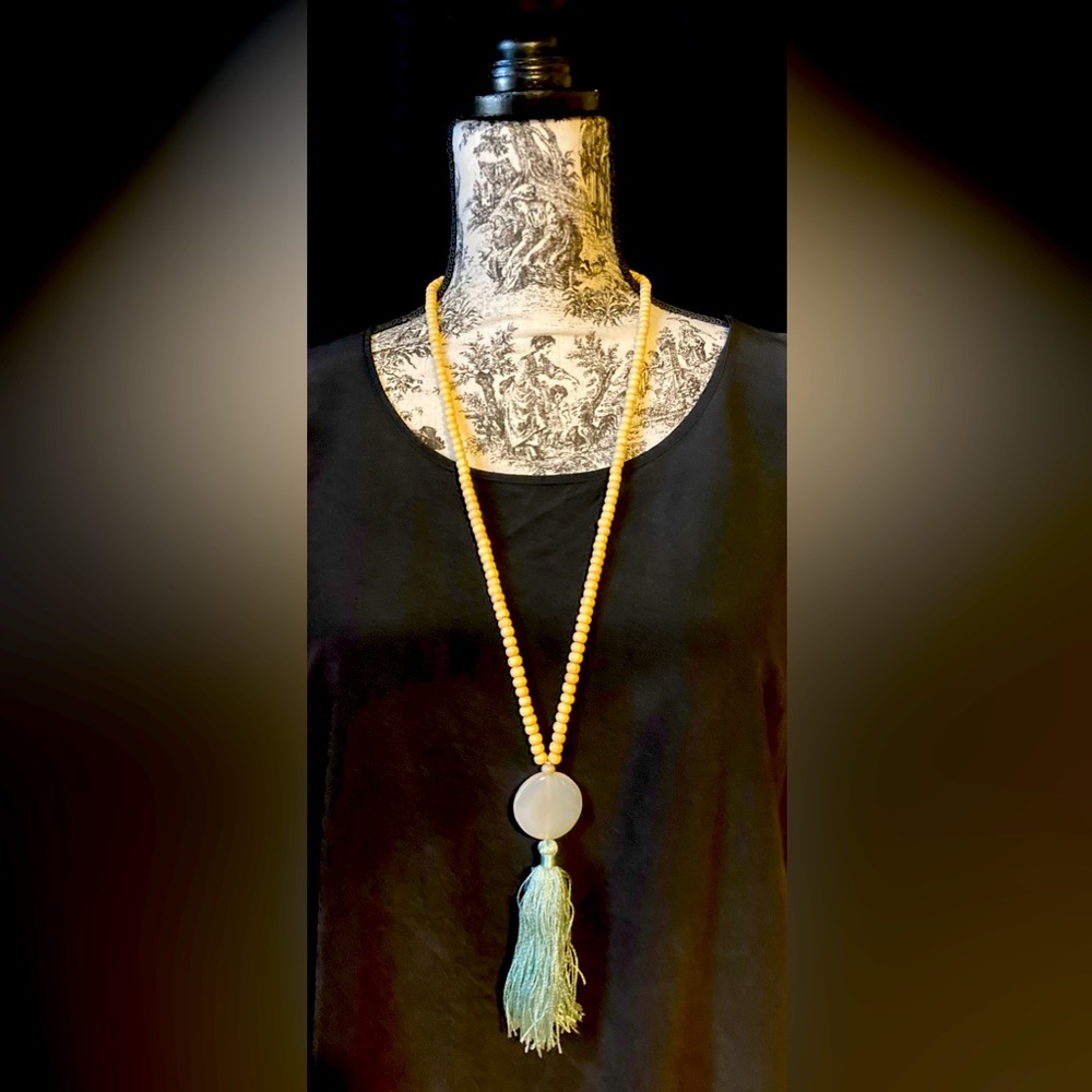 Wooden Necklace with Tassle